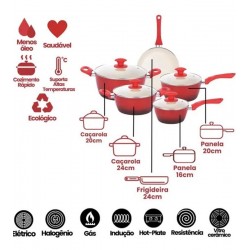 Jogo 5 Panelas Indução Ceramic Rubi 3.7mm